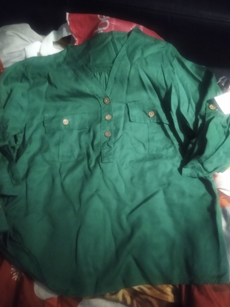 Bluzeczka koszulowa zielona