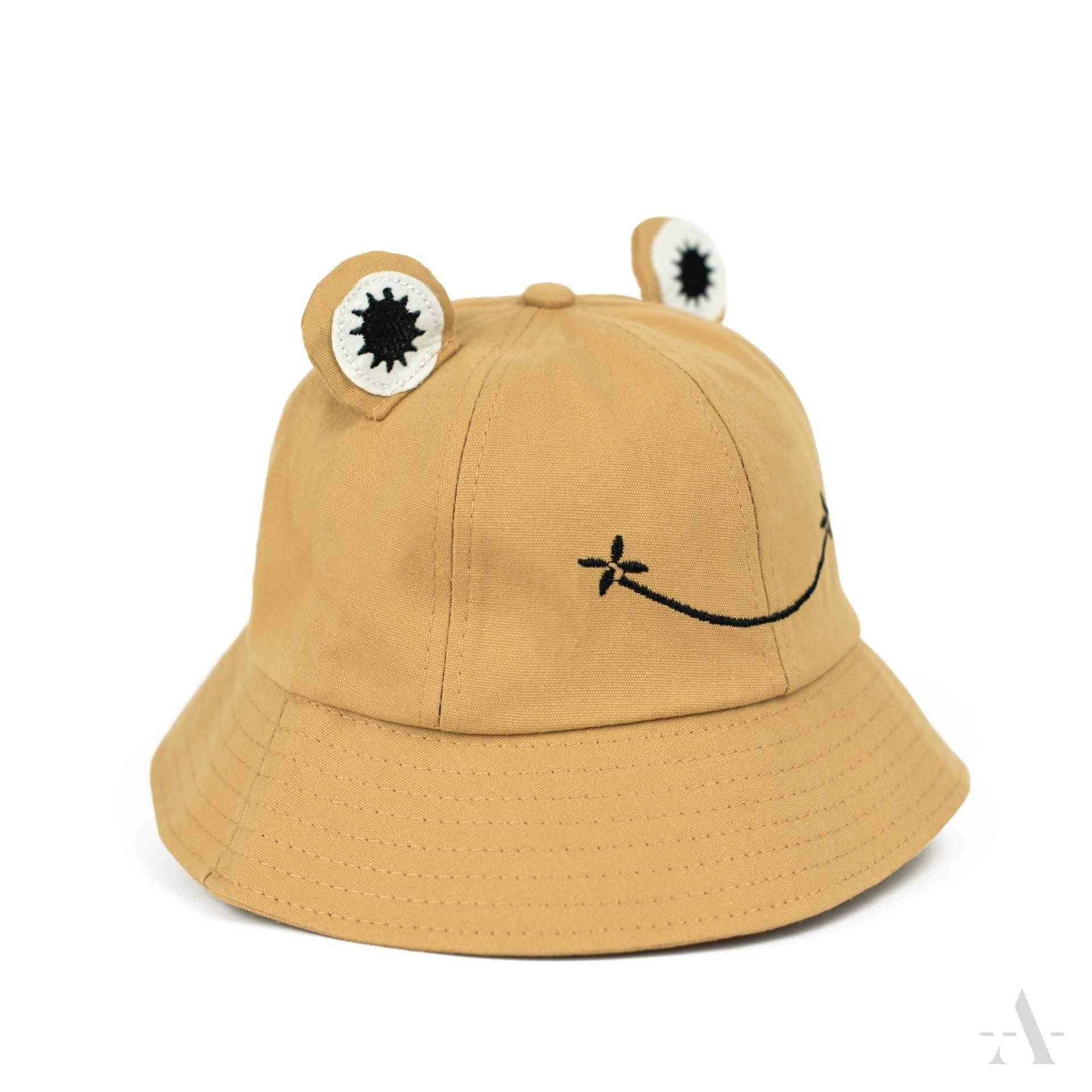 Letni kapelusz typu bucket w modnym motywie sympatycznej żaby.