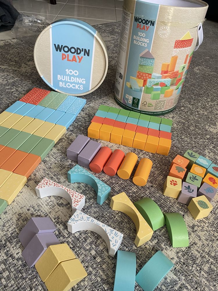 Construção Wood’N Play 100 Building Blocks