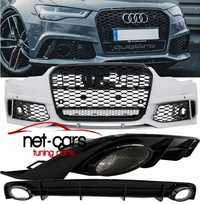 Zderzak przód + grill + dyfuzor AUDI A6 C7 4G 15- S Line wzór RS6