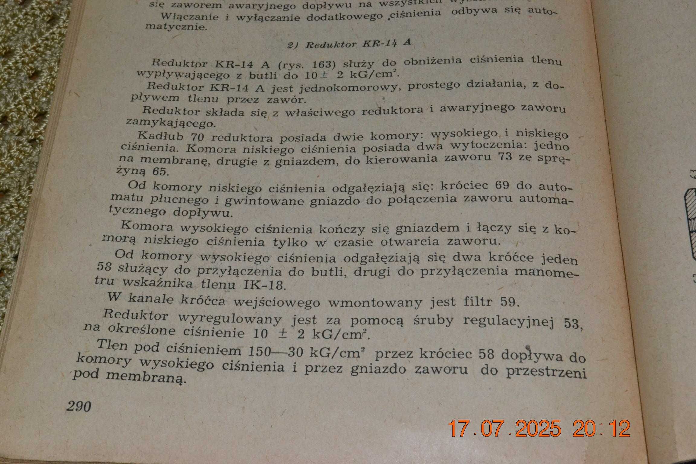 Zawór awaryjnego podawania tlenu KR 28