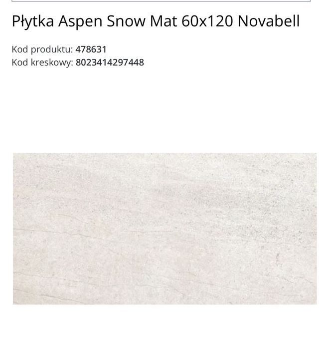 Płytka aspen snow mat 60x120