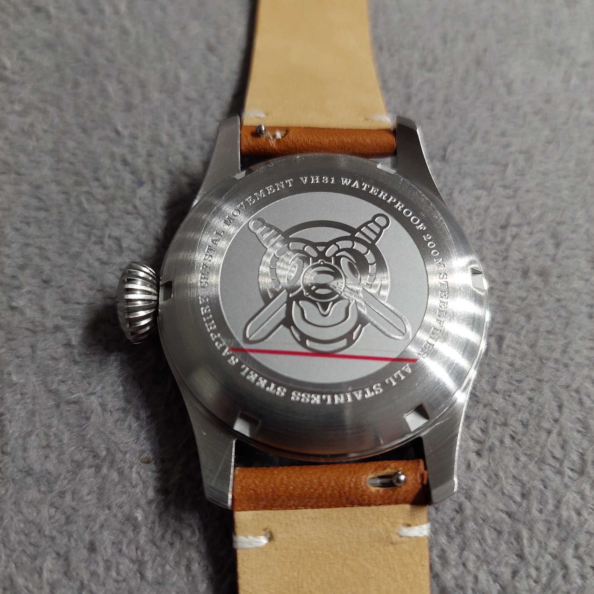 # zegarek Steelflier Pilot 1903, szafir, dwa paski, box - NOWY #