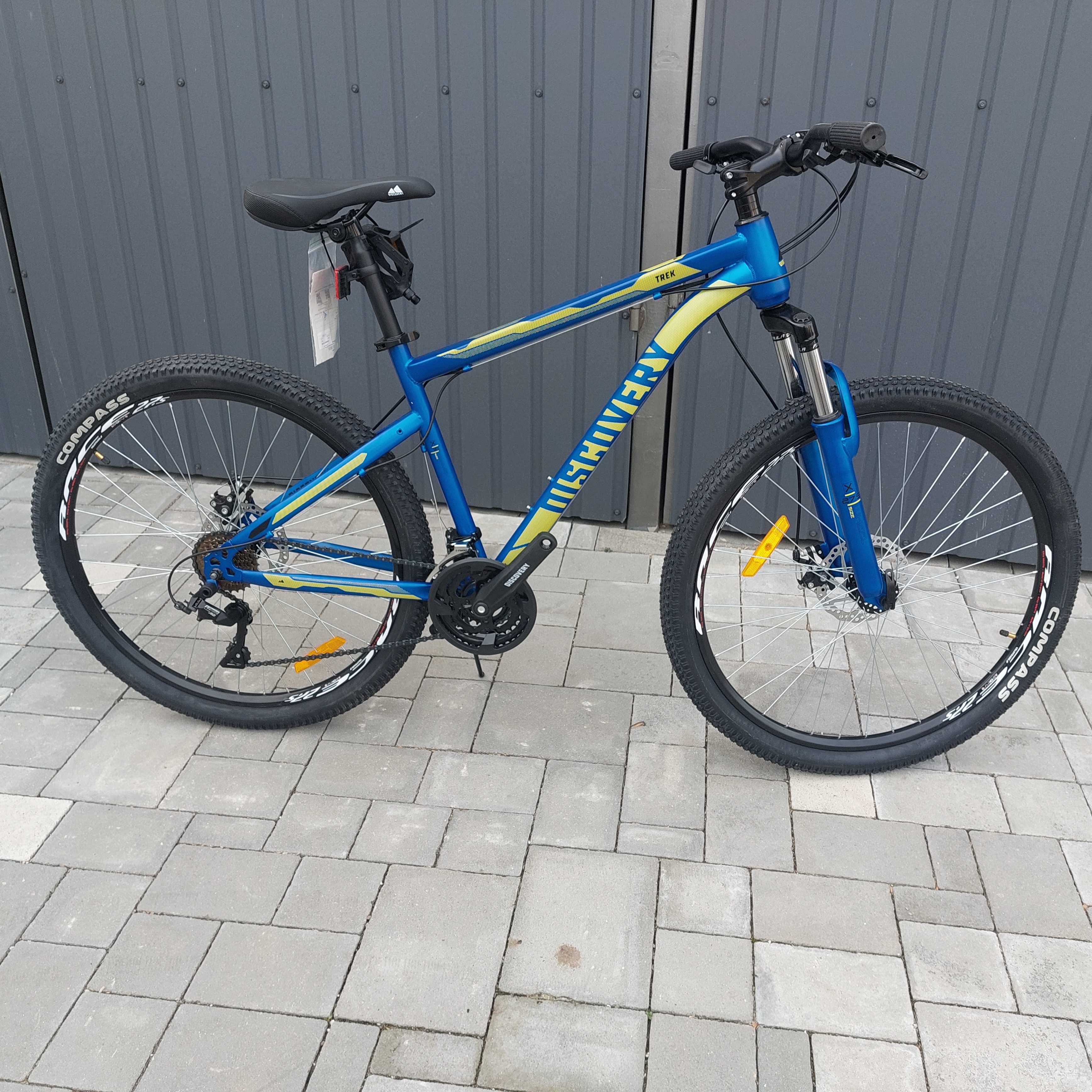 Велосипед Discovery TREK синьо-жовтий, рама 17,5, колеса 27,5, новий