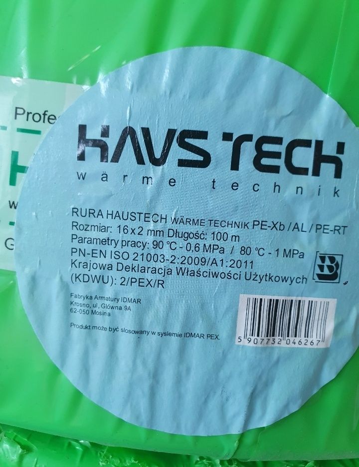 Rura PEX 100MB  16x2mm w rolkach  do 10bary do 90Celciusza