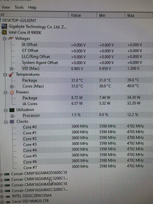 Komputer do gier i pracy (i9 9900k/32gb/RTX2080)