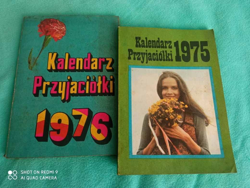 Kalendarz przyjaciółki 1975 i 1976 rok PRL vintage