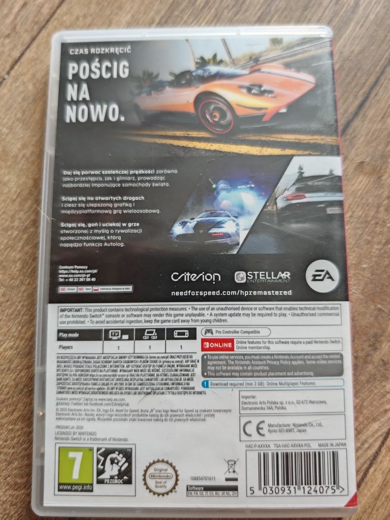 Need for speed Nfs hot pursuit remastered Nintendo Switch