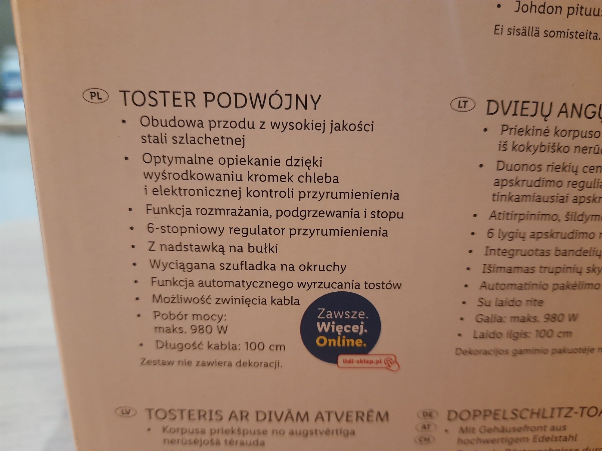 Sprzedam toster nowy nieużywany