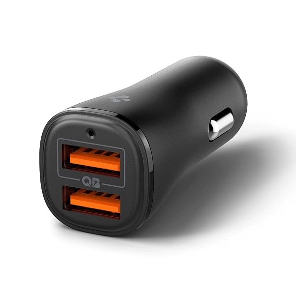 Spigen Essential Ev302/2-Port Car Charger 30W Black