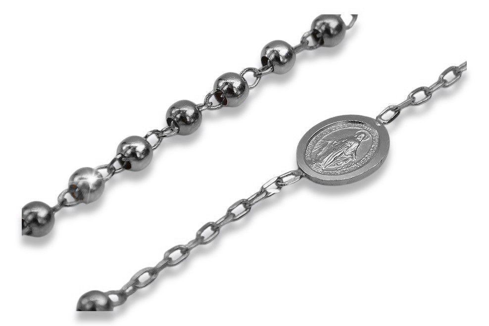 Złoty różaniec damski 14k 585 z białego złota D&G rcc002w Szczecin