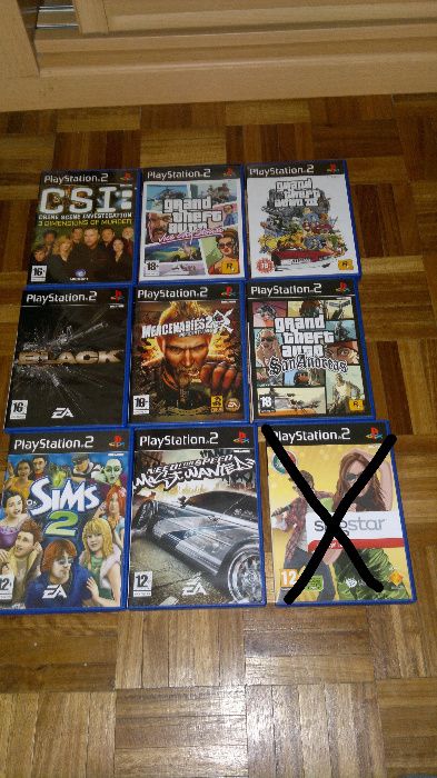 5 Jogos PS2 + Microfones Singstar