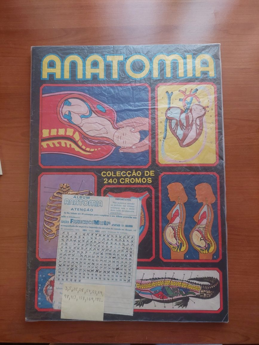 Caderneta cromos da anatomia.