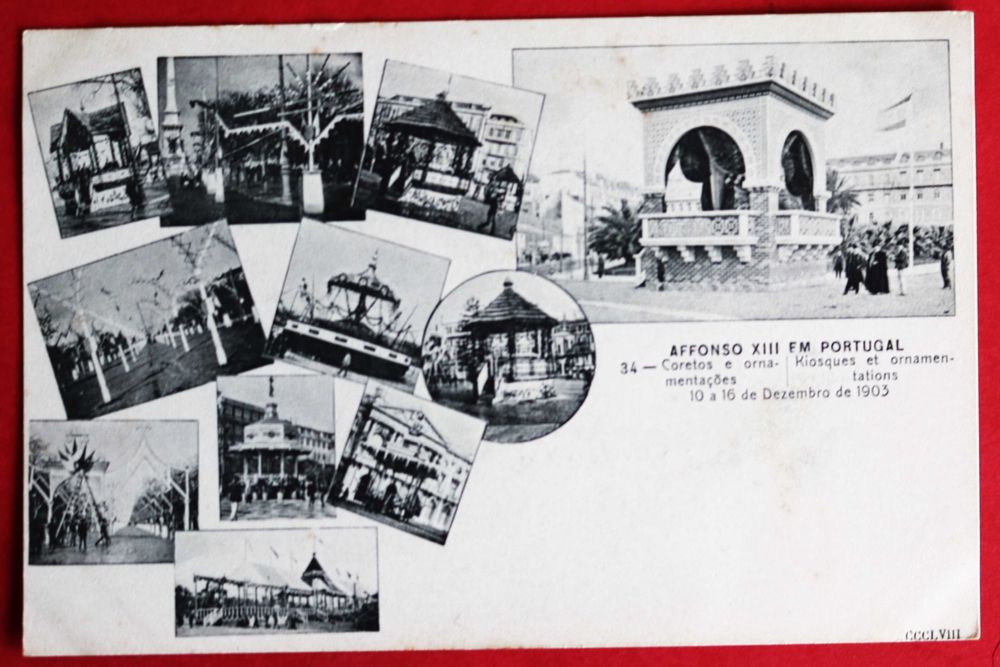 Visita de Afonso XIII 1903 coretos e ornamentações