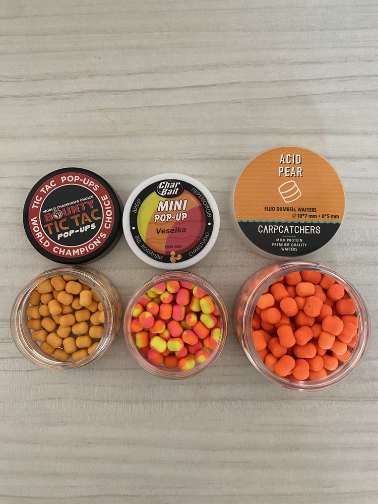 Korda, CCMoore, Fox (попап, ліквід, грузило, бойлорізка)