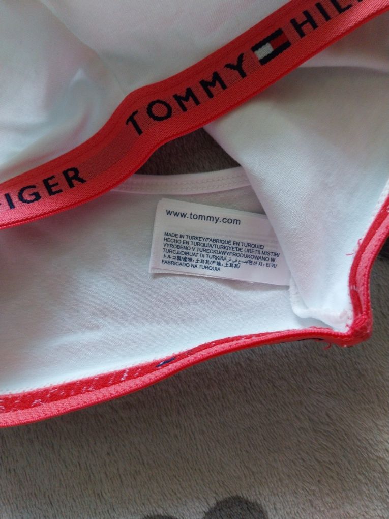 Biały bawełniany top sportowy Tommy Hilfiger rozmiar 164-176 cm XS/34