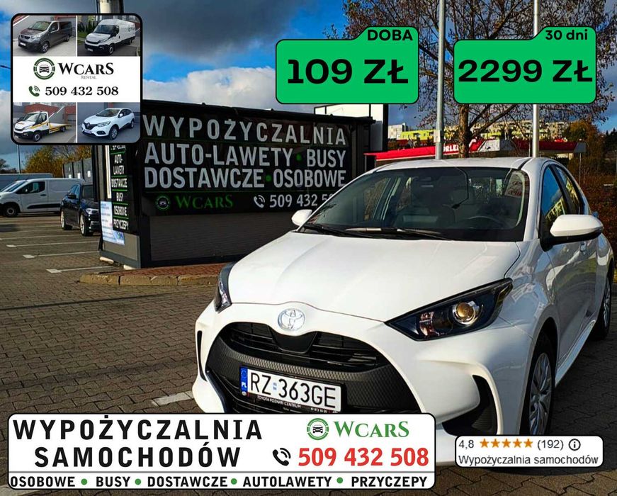Osobowe wynajem samochodów wypożyczalnia aut dostawcze wypożycz Toyota