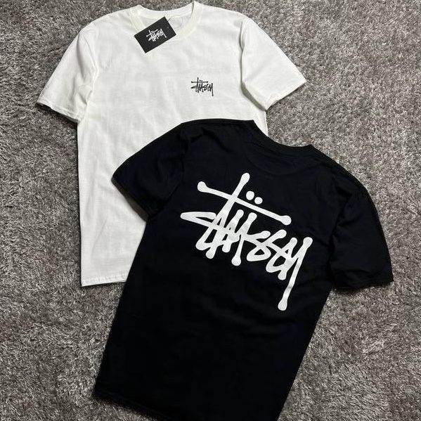 Белая футболка stussy | футболка стуси