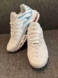 Buty Nike air max TN plus. Białe +niebieskie