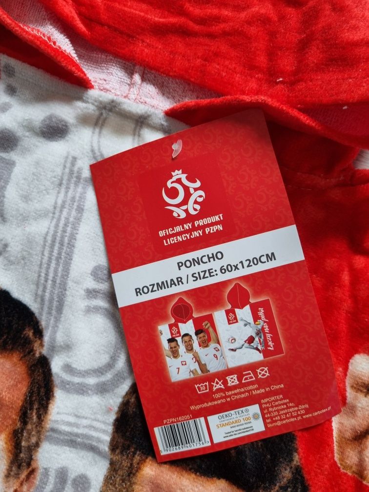 Ręcznik dziecięcy poncho piłka nożna PZPN Polska Nowy