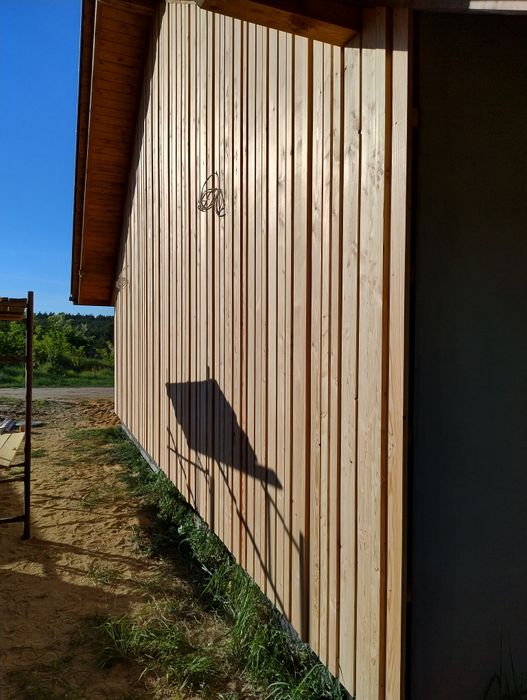 Elewacja  3D modrzew , lamel , deska strugana modrzewiowa