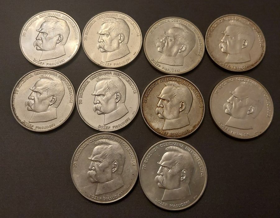 50000 zł Józef Piłsudski, 10 sztuk, srebro, moneta, monety