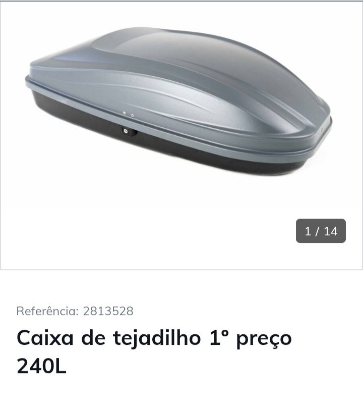 Mala tejadilho 240 litros