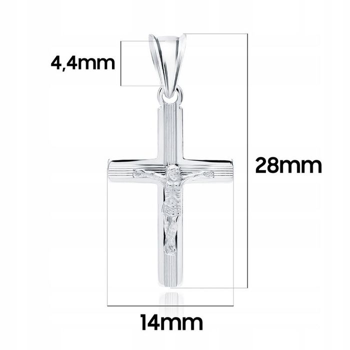 Elegancki Srebrny Krzyżyk 925 Pamiątka Chrztu Świętego Dla Chłopca + G