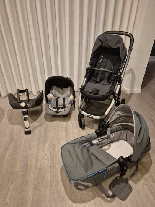 Conjunto carro, ovo, alcofa e isofix