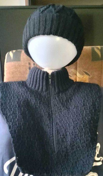 czapka i golf rozpinany komplet na chłodne dni