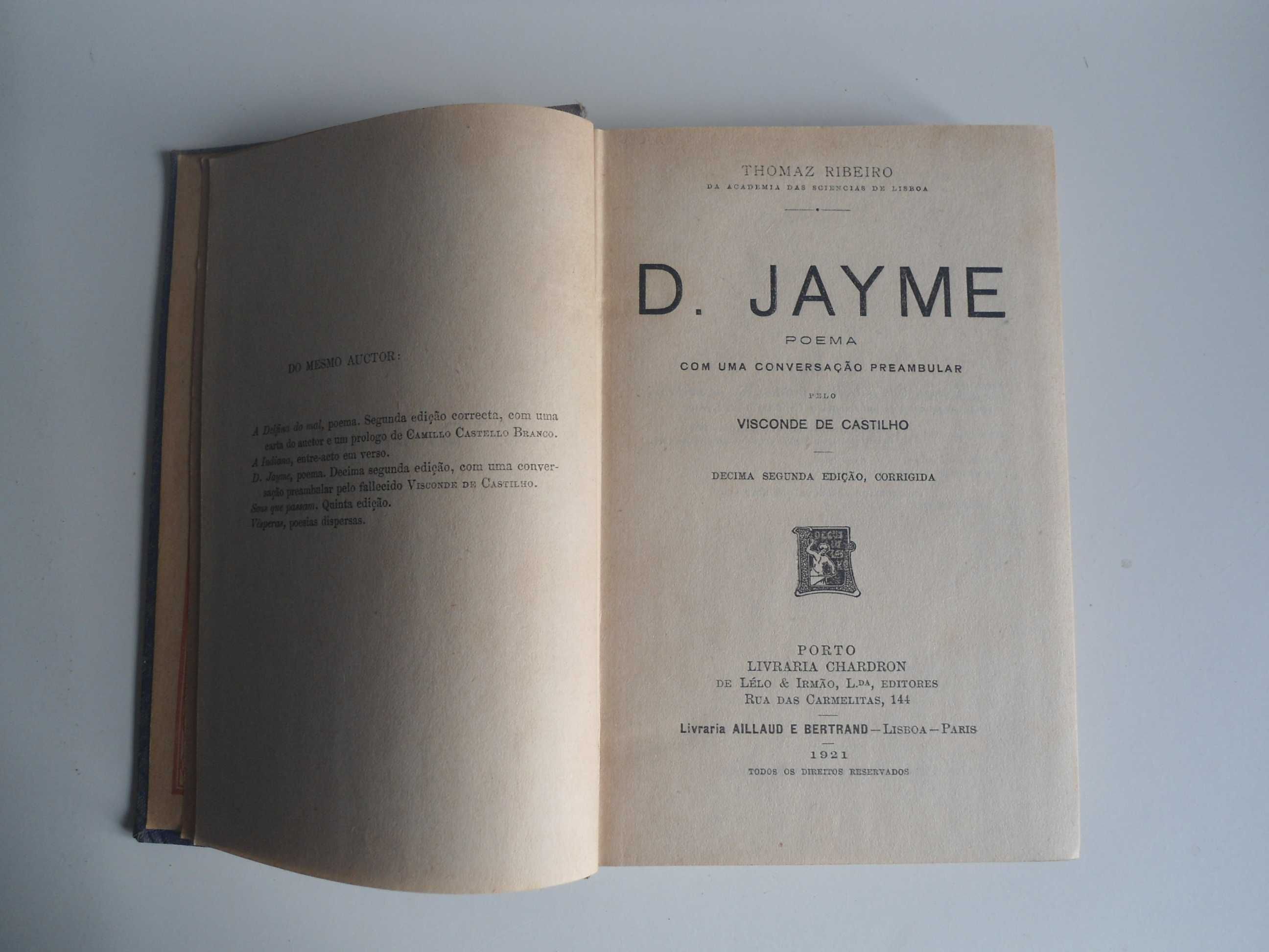 D. Jayme por Thomaz Ribeiro (1921)