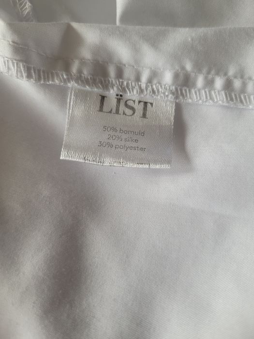 Biała sukienka koszulowa oversize jedwab bawełna premium LIST