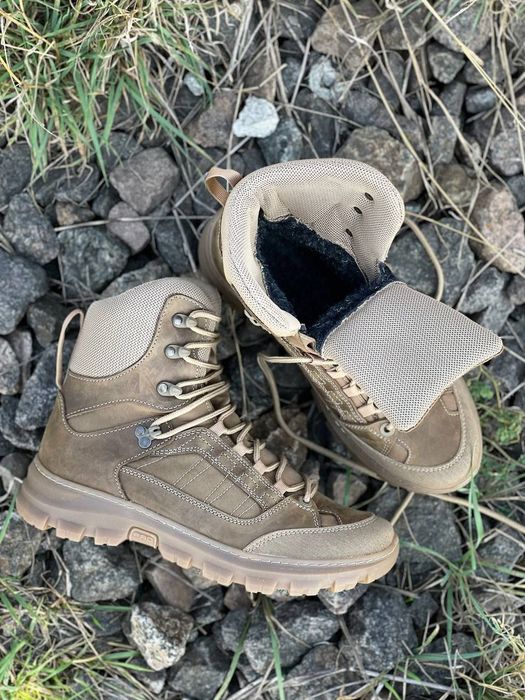 Берці зимові чоловічі шкіряні на хутрі Пегас 40-46р олива Койот Чорні