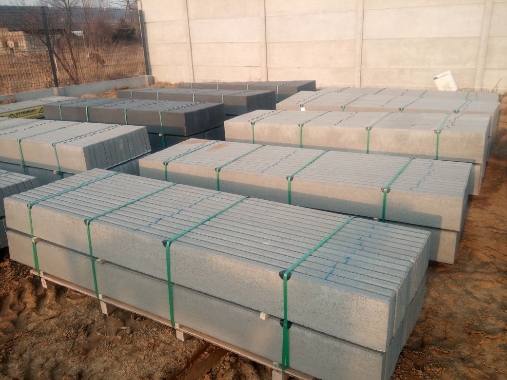 Podmurówka betonowa Murek ogrodzeniowy wibroprasowana  Szara ,GRAFIT