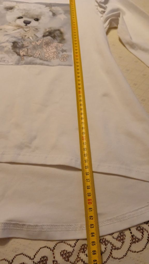 Biała bluzka dziewczęca na 146cm nowa.
