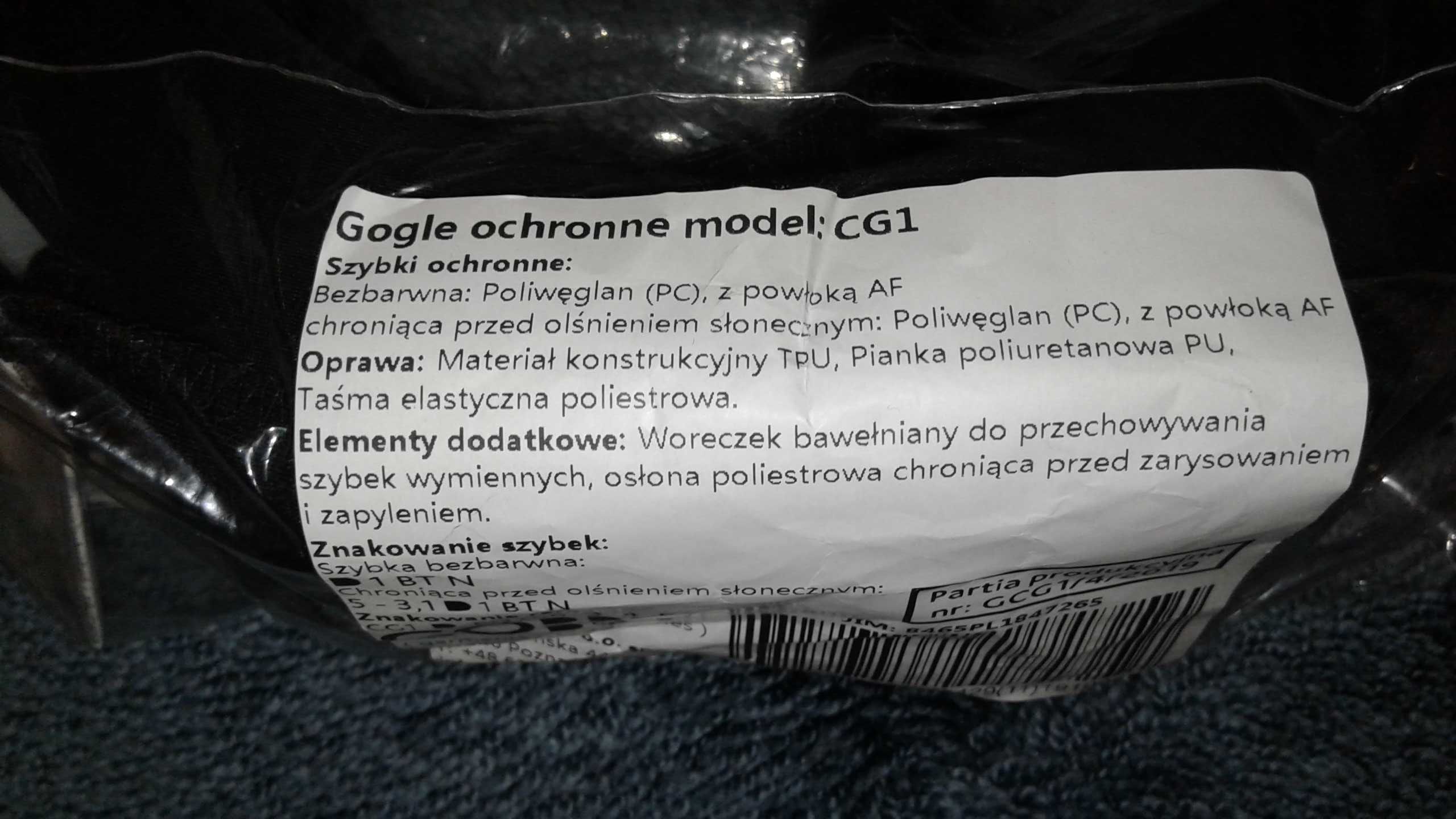 Gogle ochronne wzór 736/MON taktyczne wojskowe NOWE.