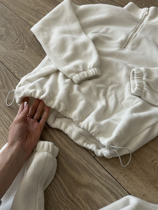 Молочный флисовый костюм теди