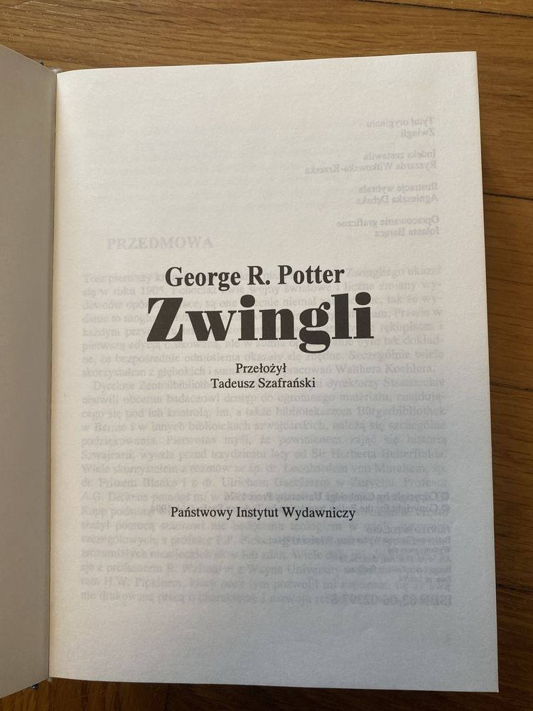 Zwingli George R. Potter