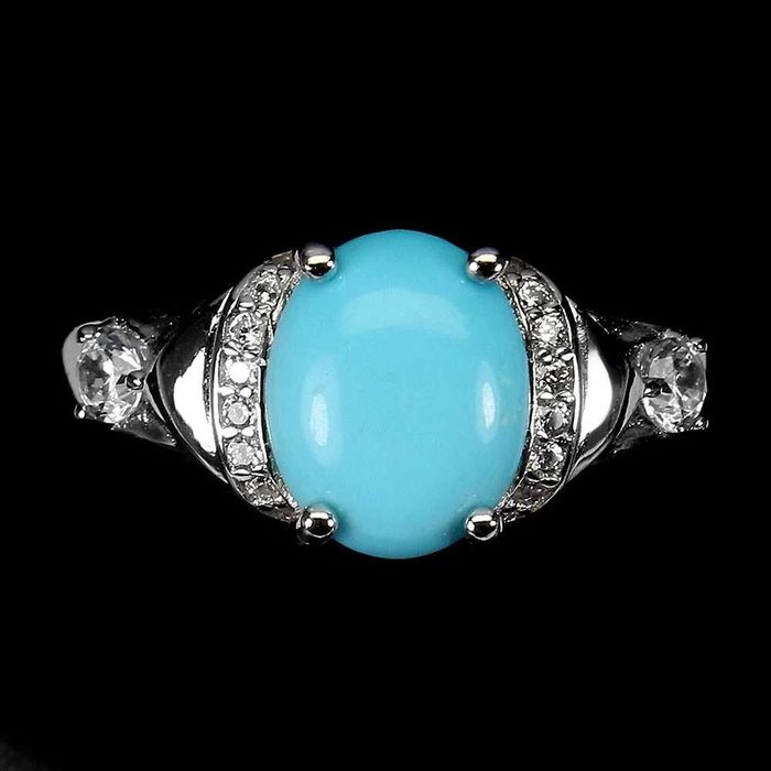 Кольцо из серебра 925 пробы с бирюзой Размер 18