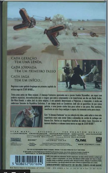 STAR WARS Filme VHS "A Ameaça  Fantasma"