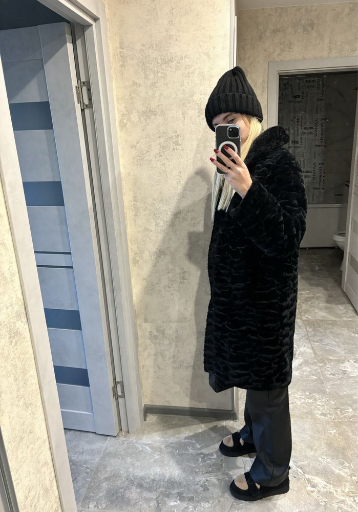 Шуба мутон на норка S