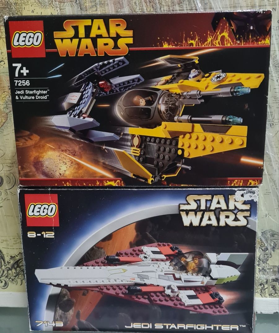 Lego Star Wars Jedi Starfighter 7143 e 7256. Usados. Impecaveis.
