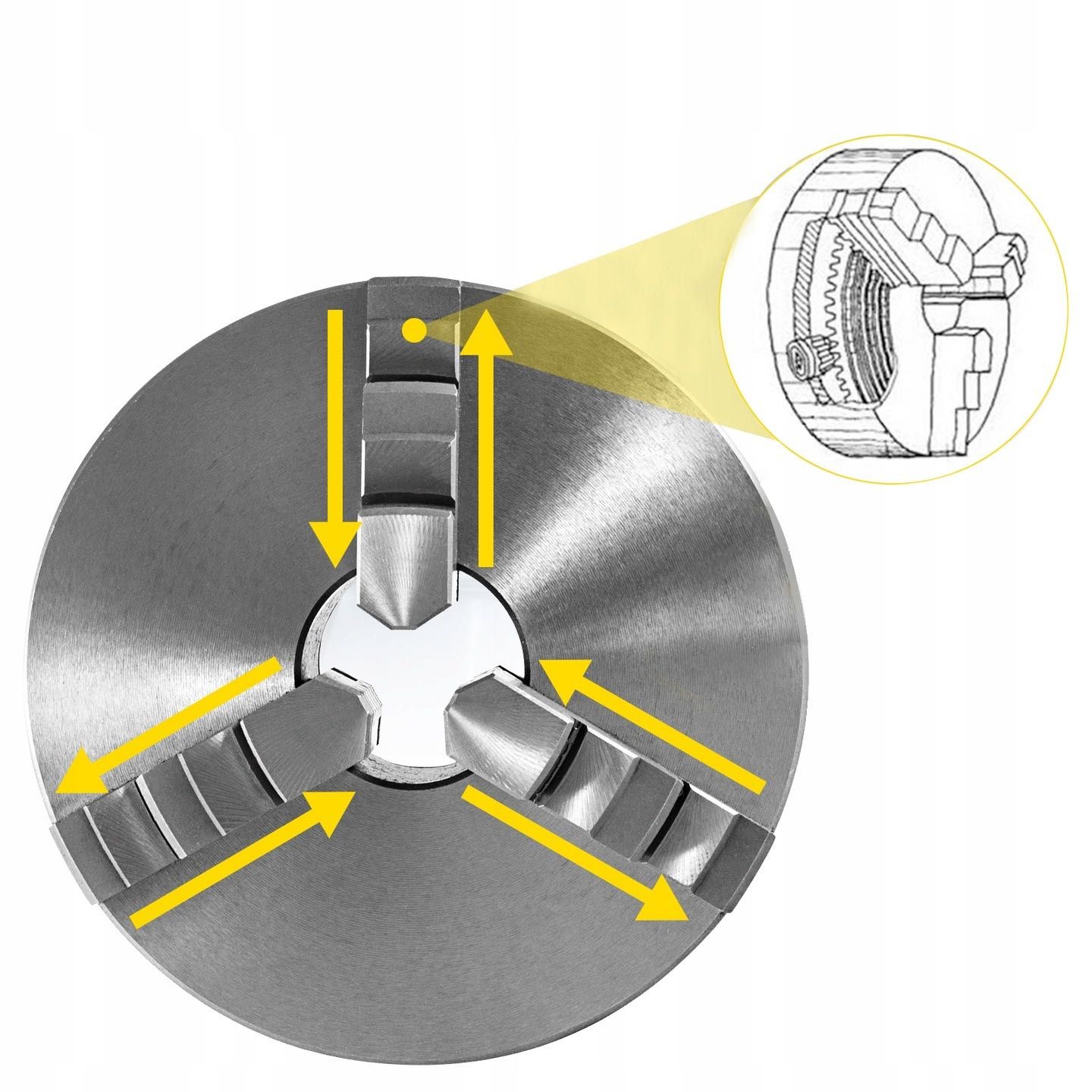 UCHWYT TOKARSKI 3 Szczękowy 100 mm Stal Hartowana Samocentrowanie