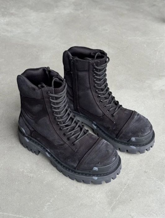 Balenciaga Strike boots black distress ботинки | баленсиага страйк