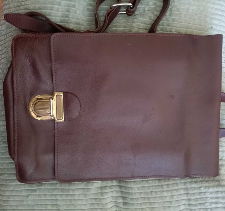 Raportówka teczka torba brązowa skórzana stara