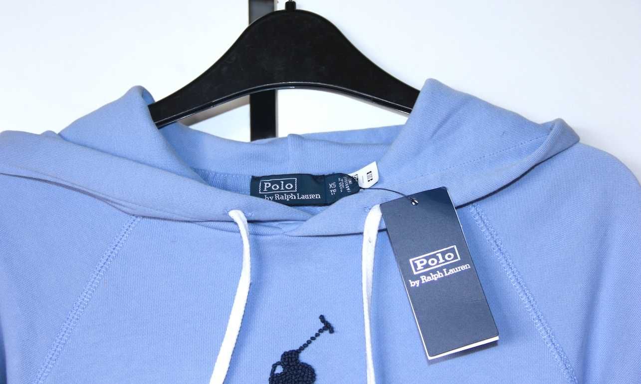 Ralph Lauren niebieska błękitna bluza damska z kapturem xs 34 36 s