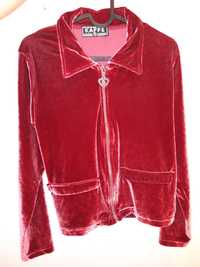 Vintage różowa welurowa bluza