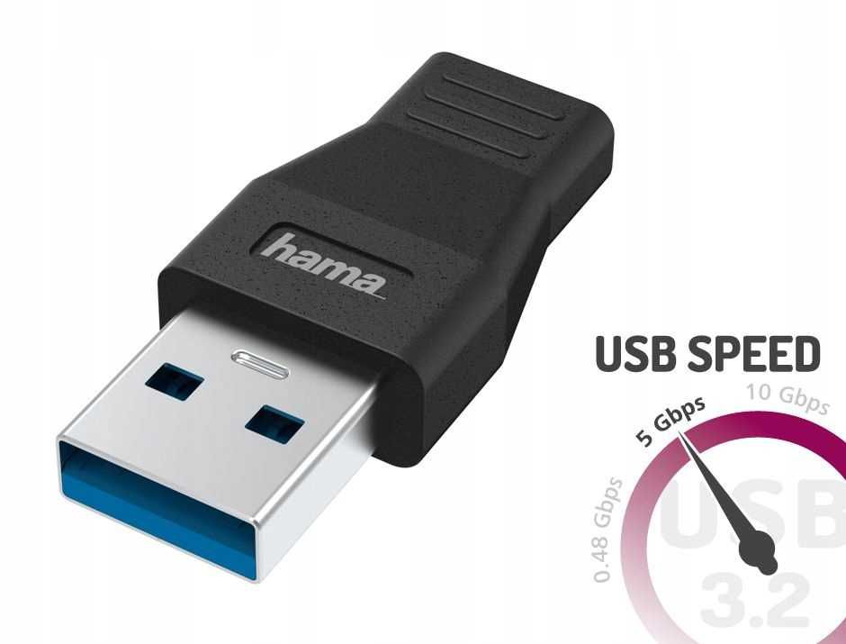 Adapter Hama gniazdo USB-C - wtyk USB-A 3.2