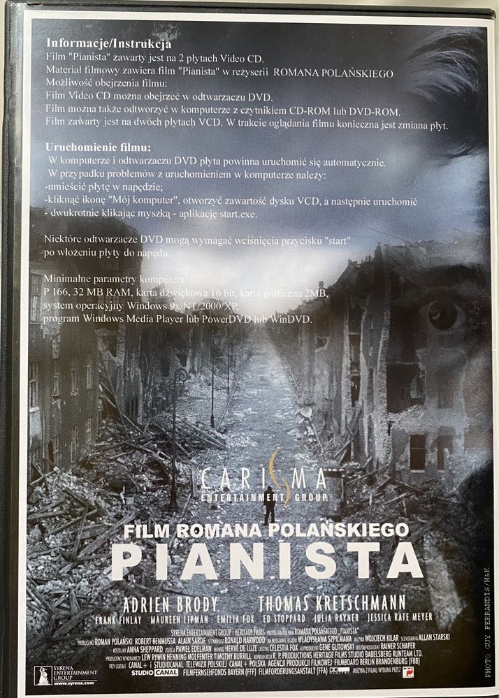 Film: Pianista (reż. Roman Polański) - stan idealny (2x VCD)