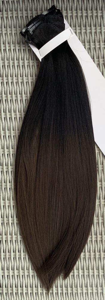 Premium Ultra włosy doczepiane, czarny / brąz / ombre /clip in,( 202 )